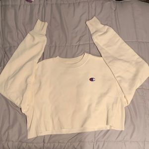 Champion cream super cropped sweatshirt, size XS